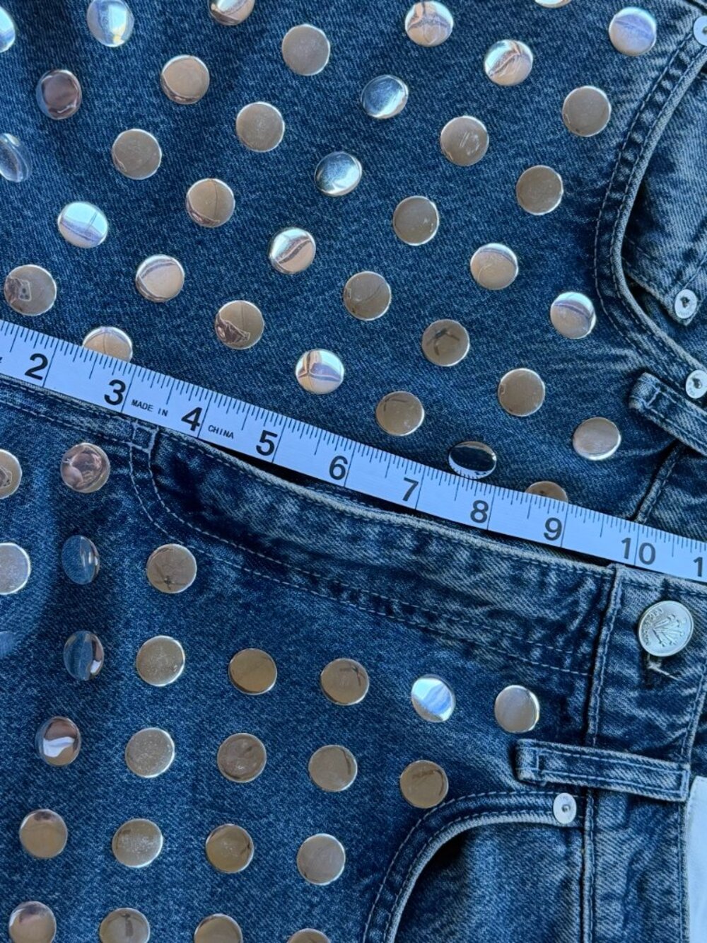 Rag & Bone Shea Studded High Rise Straight Jeans Size 25 - Picture 6 of 12